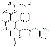 3-METHYL 5-[METHYL(PHENYLMETHYL)AMINO] ETHYL 2,6-DIMETHYL-4-(3-NITROPHENYL) PYRIDINE-3,5-DICARBOXYLATE DIHYDROCHLORIDE Struktur