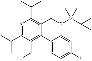 3-TERT-BUTYLDIMETHYLSILYLOXYMETHYL-2,6-DIISOPROPYL-4-(4-FLUOROPHENYL)-5-HYDROXYMETHYL-PYRIDINE Struktur