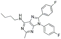 N-BUTYL-8,9-BIS(4-FLUOROPHENYL)-2-METHYL-9H-PURIN-6-AMINE Struktur