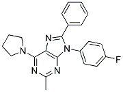 9-(4-FLUOROPHENYL)-2-METHYL-8-PHENYL-6-(PYRROLIDIN-1-YL)-9H-PURINE Struktur