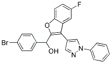 (4-BROMOPHENYL)[5-FLUORO-3-(1-PHENYL-1H-PYRAZOL-4-YL)-1-BENZOFURAN-2-YL]METHANOL Struktur