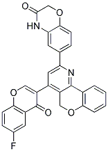 6-[1-(6-FLUORO-4-OXO-4H-CHROMEN-3-YL)-10H-9-OXA-4-AZA-PHENANTHREN-3-YL]-4H-BENZO[1,4]OXAZIN-3-ONE Struktur