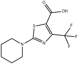 2-Piperidin-1-yl-4-(trifluoromethyl)-1,3-thiazole-5-carboxylic acid Struktur