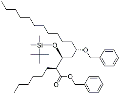 (2S,3S,5S)-5-BENZYLOXY-3-(TERT-BUTYL-DIMETHYL-SILANYLOXY)-2-HEXYL-HEXADECANOIC ACID BENZYL ESTER Struktur