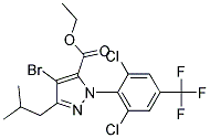 4-BROMO-1-[2,6-DICHLORO-4-(TRIFLUOROMETHYL)PHENYL]-3-(2-METHYLPROPYL)-1H-PYRAZOLE-5-CARBOXYLIC ACID ETHYL ESTER Struktur