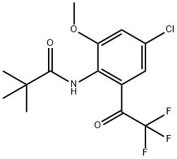 N-(4-CHLORO-2-TRIFLUOROACETYL-6-METHOXYPHENYL)-2,2-DIMETHYLPROPANAMIDE Struktur