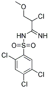 N1-(2-CHLORO-3-METHOXYPROPANIMIDOYL)-2,4,5-TRICHLOROBENZENE-1-SULPHONAMIDE Struktur