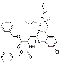 benzyl 2-{[(benzyloxy)carbonyl]amino}-4-(5-chloro-2-{[(diethoxyphosphoryl)methyl]amino}anilino)-4-oxobutanoate Struktur