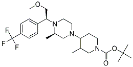 4-{(S)-4-[(R)-2-METHOXY-1-(4-TRIFLUOROMETHYL-PHENYL)-ETHYL]-3-METHYL-PIPERAZIN-1-YL}-3-METHYL-PIPERIDINE-1-CARBOXYLIC ACID TERT-BUTYLESTER Struktur