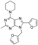 8-(FURAN-2-YL)-9-((FURAN-2-YL)METHYL)-2-METHYL-6-(PIPERIDIN-1-YL)-9H-PURINE Struktur