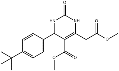 Methyl 4-[4-(tert-butyl)phenyl]-6-(2-methoxy-2-oxoethyl)-2-oxo-1,2,3,4-tetrahydropyrimidine-5-carboxylate Struktur