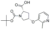 (2S,4S)-1-(tert-butoxycarbonyl)-4-[(2-methylpyridin-3-yl)oxy]pyrrolidine-2-carboxylic acid Struktur