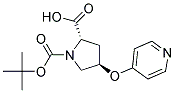 (2S,4R)-1-(tert-butoxycarbonyl)-4-(pyridin-4-yloxy)pyrrolidine-2-carboxylic acid Struktur