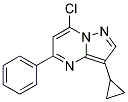 7-chloro-3-cyclopropyl-5-phenylpyrazolo[1,5-a]pyrimidine Struktur