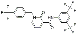 N-(3,5-Bis(trifluoromethyl)phenyl)-2-oxo-1-(4-(trifluoromethyl)benzyl)-1,2-dihydro-3-pyridinecarboxamide Struktur