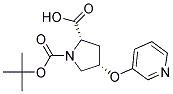 (2S,4S)-1-(tert-butoxycarbonyl)-4-(pyridin-3-yloxy)pyrrolidine-2-carboxylic acid Struktur