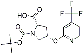 (2S,4S)-1-(tert-butoxycarbonyl)-4-{[4-(trifluoromethyl)pyridin-2-yl]oxy}pyrrolidine-2-carboxylic acid Struktur