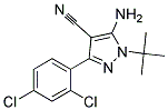 5-amino-1-tert-butyl-3-(2,4-dichlorophenyl)-1H-pyrazole-4-carbonitrile Struktur