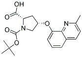 (2S,4S)-1-(tert-butoxycarbonyl)-4-(2-Methyl-quinolin-8-yloxy)-pyrrolidine-2-carboxylic acid Struktur