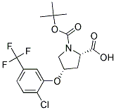 (2S,4S)-1-(tert-butoxycarbonyl)-4-[2-chloro-5-(trifluoromethyl)phenoxy]pyrrolidine-2-carboxylic acid Struktur