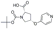 (2S,4S)-1-(tert-butoxycarbonyl)-4-(pyridin-4-yloxy)pyrrolidine-2-carboxylic acid Struktur