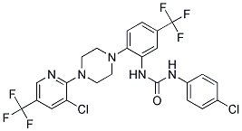 N-(4-Chlorophenyl)-N'-(2-(4-(3-chloro-5-(trifluoromethyl)-2-pyridinyl)piperazino)-5-(trifluoromethyl)phenyl)urea Struktur