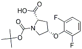 (2S,4S)-1-(tert-butoxycarbonyl)-4-(2,6-difluorophenoxy)pyrrolidine-2-carboxylic acid Struktur