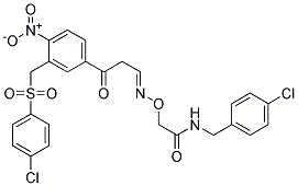 N-(4-Chlorobenzyl)-2-(((3-(3-(((4-chlorophenyl)sulfonyl)methyl)-4-nitrophenyl)-3-oxopropylidene)amino)oxy)acetamide Struktur