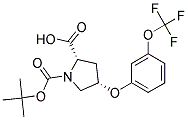 (2S,4S)-1-(tert-butoxycarbonyl)-4-[3-(trifluoromethoxy)phenoxy]pyrrolidine-2-carboxylic acid Struktur