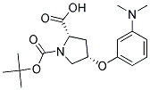 (2S,4S)-4-[3-(dimethylamino)phenoxy]-1-(tert-butoxcarbonyl)pyrrolidine-2-carboxylic acid Struktur