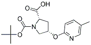 (2S,4S)-1-(tert-butoxycarbonyl)-4-[(5-methylpyridin-2-yl)oxy]pyrrolidine-2-carboxylic acid Struktur