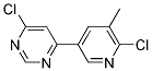 4-Chloro-6-(6-chloro-5-methyl-pyridin-3-yl)-pyrimidine Struktur