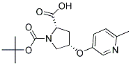 (2S,4S)-1-(tert-butoxycarbonyl)-4-[(6-methylpyridin-3-yl)oxy]pyrrolidine-2-carboxylic acid Struktur