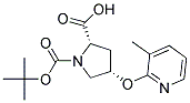 (2S,4S)-1-(tert-butoxycarbonyl)-4-[(3-methylpyridin-2-yl)oxy]pyrrolidine-2-carboxylic acid Struktur