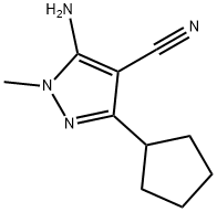 5-amino-3-cyclopentyl-1-methyl-1H-pyrazole-4-carbonitrile Struktur