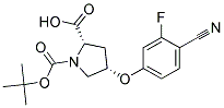 (2S,4S)-1-(tert-butoxycarbonyl)-4-(4-cyano-3-fluorophenoxy)pyrrolidine-2-carboxylic acid Struktur