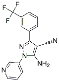 5-amino-3-[3-(trifluoromethyl)phenyl]-1-pyridin-3-yl-1H-pyrazole-4-carbonitrile Struktur