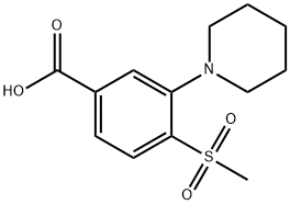 4-Methylsulfonyl-3-(piperidin-1-yl)benzoicacid Struktur