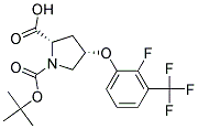 (2S,4S)-1-(tert-butoxycarbonyl)-4-[2-fluoro-3-(trifluoromethyl)phenoxy]pyrrolidine-2-carboxylic acid Struktur