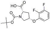 (2S,4S)-1-(tert-butoxycarbonyl)-4-(2,3-difluorophenoxy)pyrrolidine-2-carboxylic acid Struktur