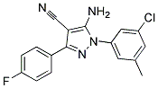 5-amino-1-(3-chloro-5-methylphenyl)-3-(4-fluorophenyl)-1H-pyrazole-4-carbonitrile Struktur