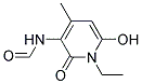 3-Formamido-6-hydroxy-4-methyl-N-ethylpyridone-2 Struktur