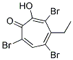 3,5,7-TRIBROMO-4-ETHYL-2-HYDROXY-2,4,6-CYCLOHEPTATRIEN-1-ONE Struktur