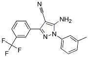 5-amino-3-[3-(trifluoromethyl)phenyl]-1-(3-methylphenyl)-1H-pyrazole-4-carbonitrile Struktur