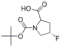 (4S)-1-(tert-butoxycarbonyl)-4-fluoropyrrolidine-2-carboxylic acid Struktur