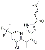 4-(2-(3-Chloro-5-(trifluoromethyl)-2-pyridinyl)propanoyl)-N-((dimethylamino)methylene)-1H-pyrrole-2-carboxamide Struktur