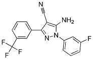 5-amino-3-[3-(trifluoromethyl)phenyl]-1-(3-fluorophenyl)-1H-pyrazole-4-carbonitrile Struktur