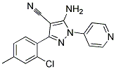 5-amino-3-(2-chloro-4-methylphenyl)-1-pyridin-4-yl-1H-pyrazole-4-carbonitrile Struktur