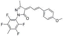 4-(3-(4-Methoxyphenyl)prop-2-enylidene)-3-methyl-1-(2,3,5,6-tetrafluoro-4-methylphenyl)-2-pyrazolin-5-one Struktur