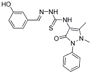 3-HYDROXYBENZALDEHYDE N-(1,5-DIMETHYL-3-OXO-2-PHENYL-2,3-DIHYDRO-1H-PYRAZOL-4-YL)THIOSEMICARBAZONE Struktur